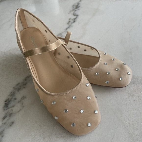 Jeffrey Campbell Shoes - Jeffrey Campbell Women's Releve Embellished Mesh Mary Jane Flats